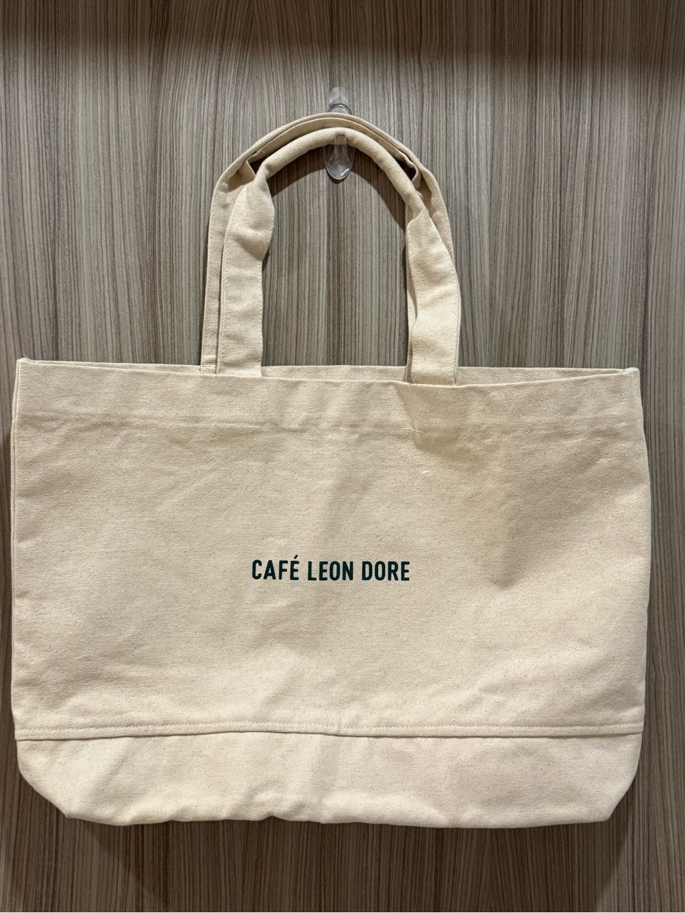 Aime Leon Dore (Café) Canvas Tote in Natural with Dark Green Logo